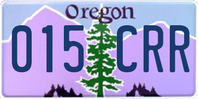 OR license plate 015CRR