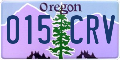 OR license plate 015CRV