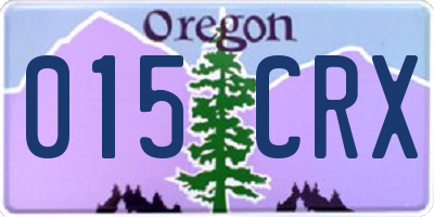 OR license plate 015CRX