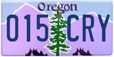 OR license plate 015CRY