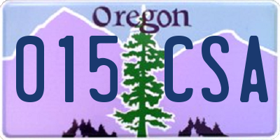 OR license plate 015CSA