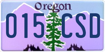 OR license plate 015CSD