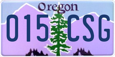 OR license plate 015CSG