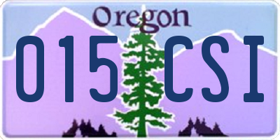 OR license plate 015CSI