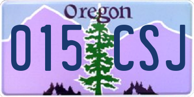 OR license plate 015CSJ