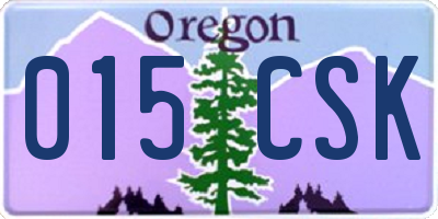 OR license plate 015CSK