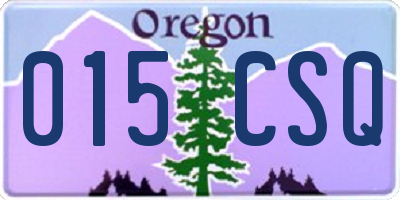 OR license plate 015CSQ