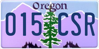 OR license plate 015CSR