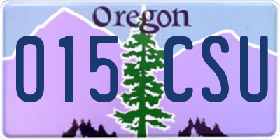 OR license plate 015CSU