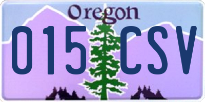 OR license plate 015CSV