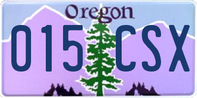 OR license plate 015CSX