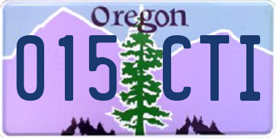 OR license plate 015CTI