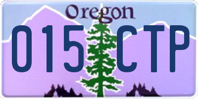 OR license plate 015CTP
