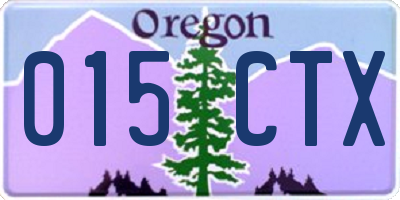 OR license plate 015CTX