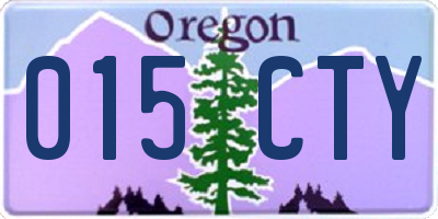 OR license plate 015CTY
