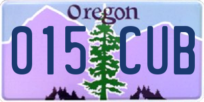 OR license plate 015CUB
