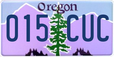 OR license plate 015CUC