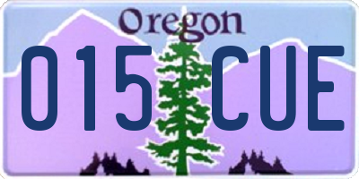 OR license plate 015CUE