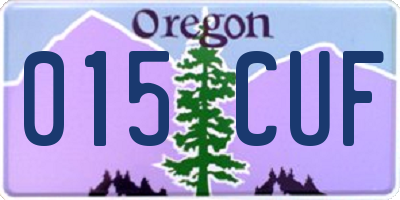 OR license plate 015CUF
