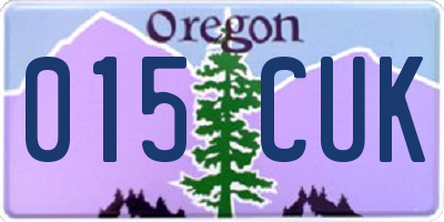 OR license plate 015CUK