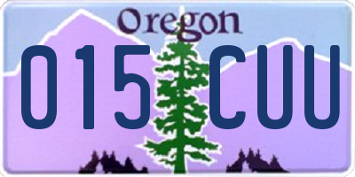 OR license plate 015CUU