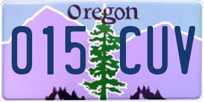 OR license plate 015CUV