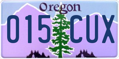 OR license plate 015CUX