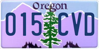 OR license plate 015CVD
