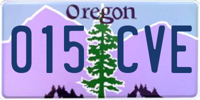 OR license plate 015CVE