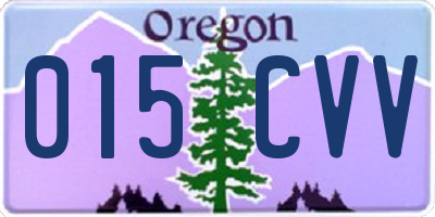 OR license plate 015CVV