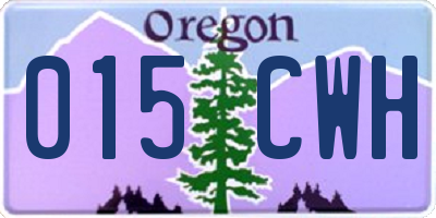 OR license plate 015CWH
