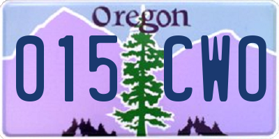 OR license plate 015CWO