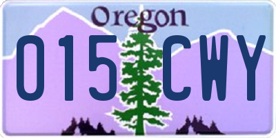 OR license plate 015CWY