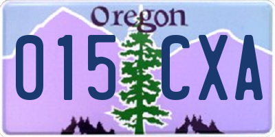 OR license plate 015CXA