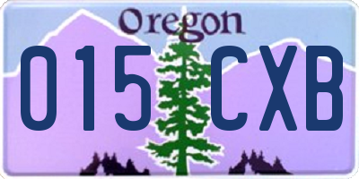 OR license plate 015CXB