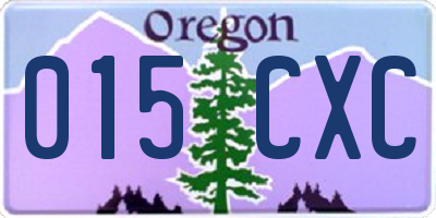 OR license plate 015CXC