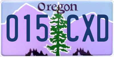 OR license plate 015CXD