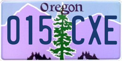 OR license plate 015CXE