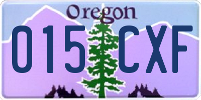 OR license plate 015CXF