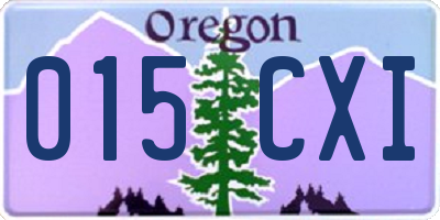 OR license plate 015CXI