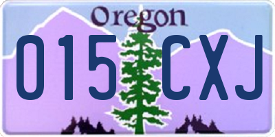 OR license plate 015CXJ