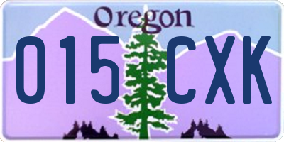 OR license plate 015CXK