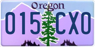 OR license plate 015CXO
