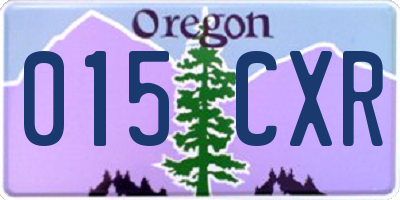 OR license plate 015CXR