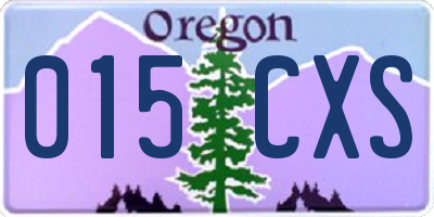 OR license plate 015CXS