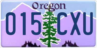 OR license plate 015CXU