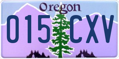 OR license plate 015CXV