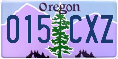 OR license plate 015CXZ