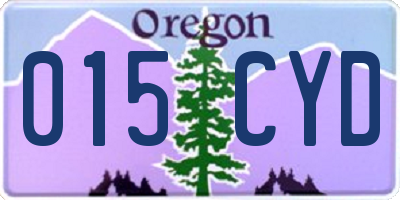 OR license plate 015CYD