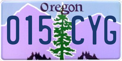OR license plate 015CYG